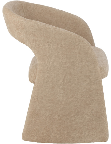 Fauteuil de table moderne en Tissu Beige Anise - 4
