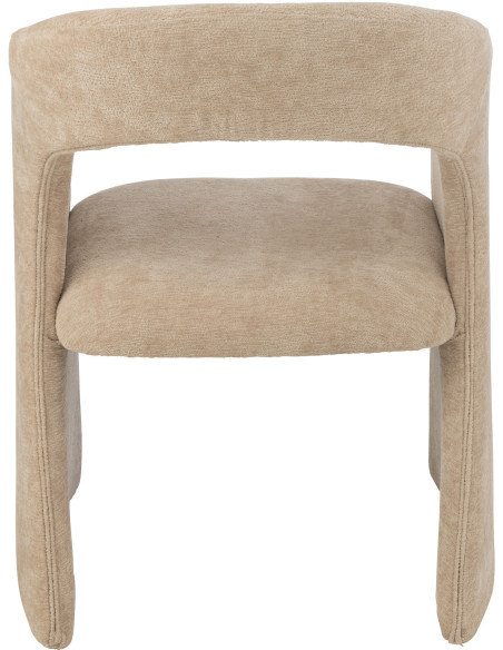 Fauteuil de table moderne en Tissu Beige Anise - 5