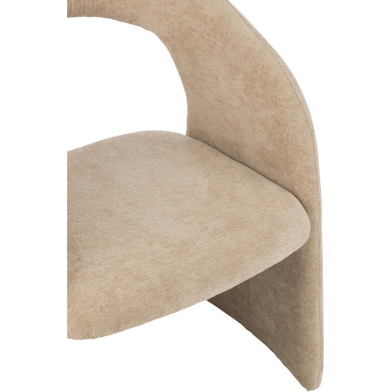 Fauteuil de table moderne en Tissu Beige Anise - 7