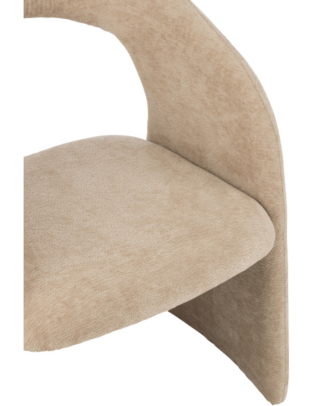Fauteuil de table moderne en Tissu Beige Anise - 7