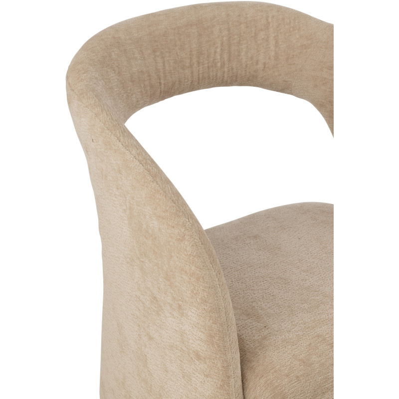 Fauteuil de table moderne en Tissu Beige Anise - 8