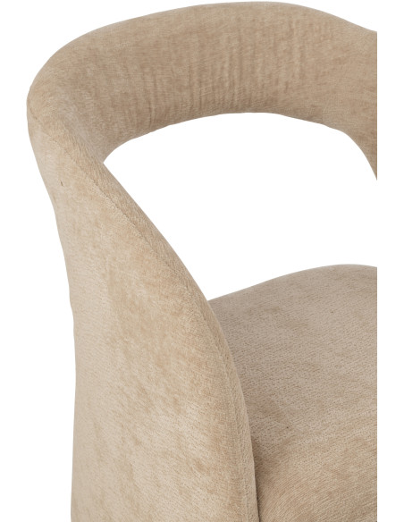 Fauteuil de table moderne en Tissu Beige Anise - 8