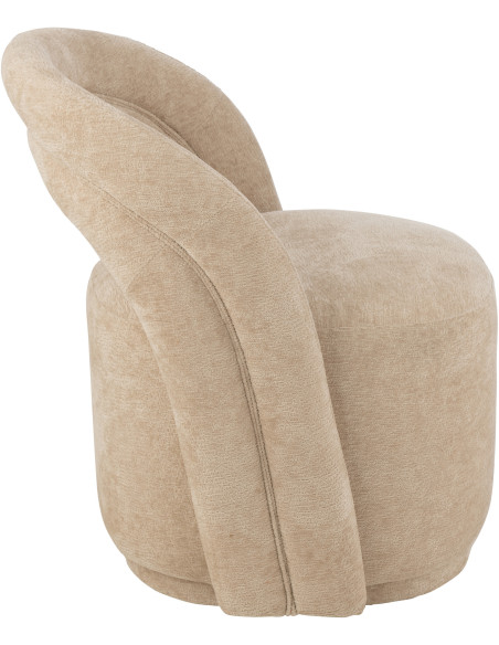 Fauteuil de table moderne en Tissu Beige Accent J-Line - 3
