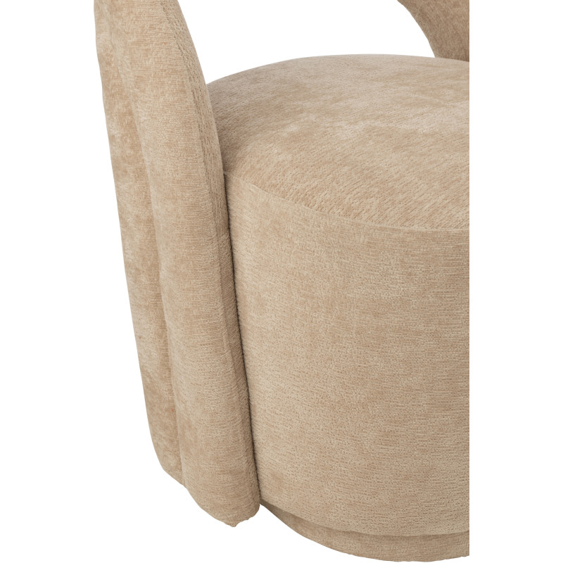 Fauteuil de table moderne en Tissu Beige Accent J-Line - 5