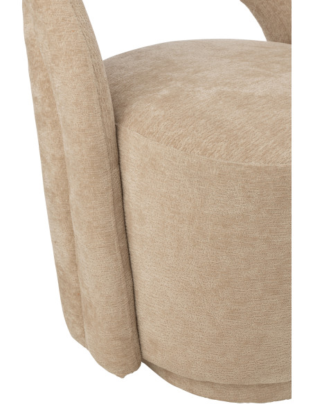Fauteuil de table moderne en Tissu Beige Accent J-Line - 5