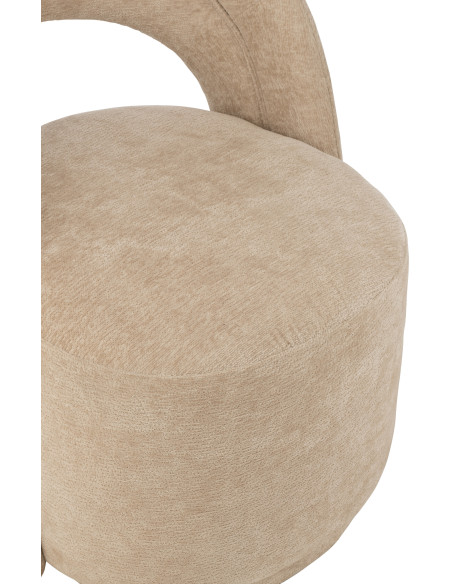 Fauteuil de table moderne en Tissu Beige Accent J-Line - 6