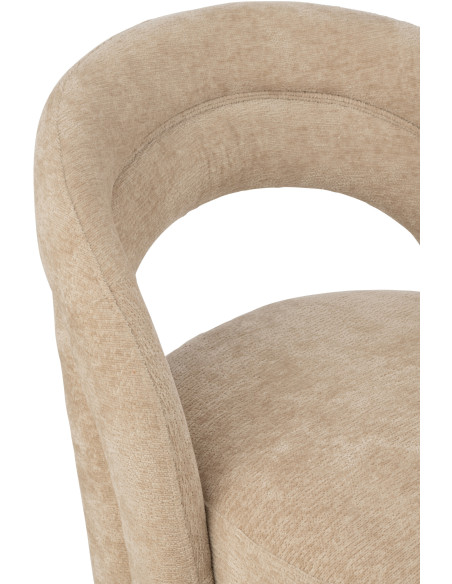 Fauteuil de table moderne en Tissu Beige Accent J-Line - 7