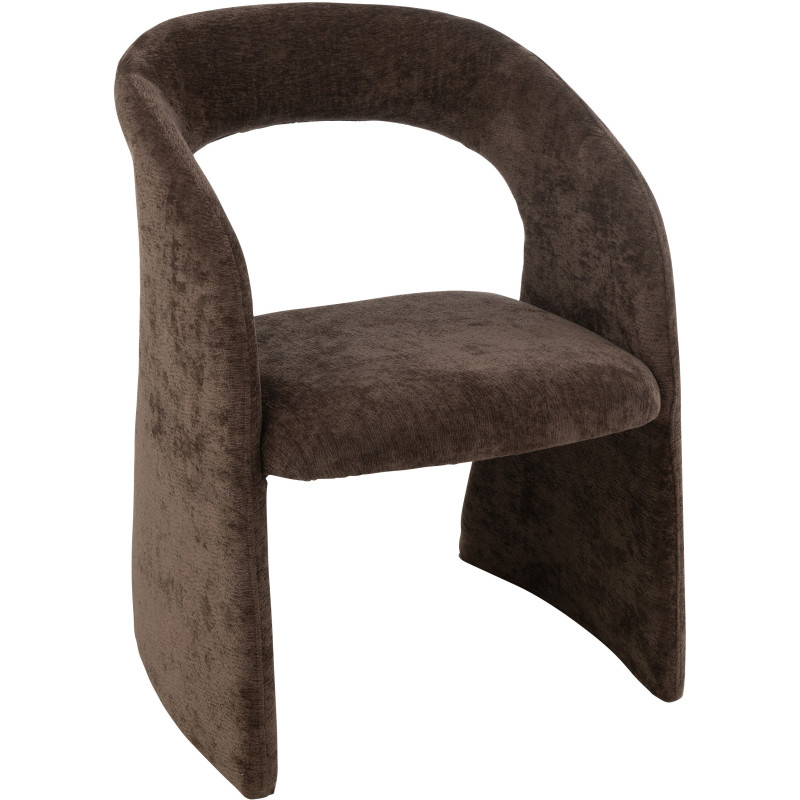 Fauteuil de table moderne en Tissu Marron foncé Anise - 1
