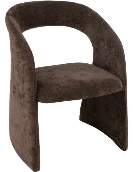 Fauteuil de table moderne en Tissu Marron foncé Anise - 1