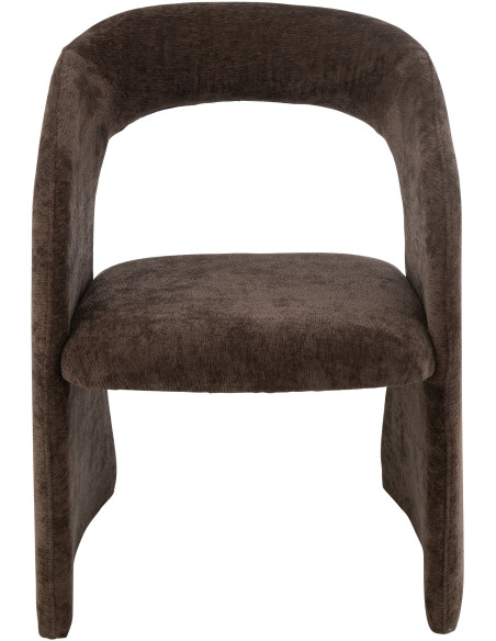 Fauteuil de table moderne en Tissu Marron foncé Anise - 2