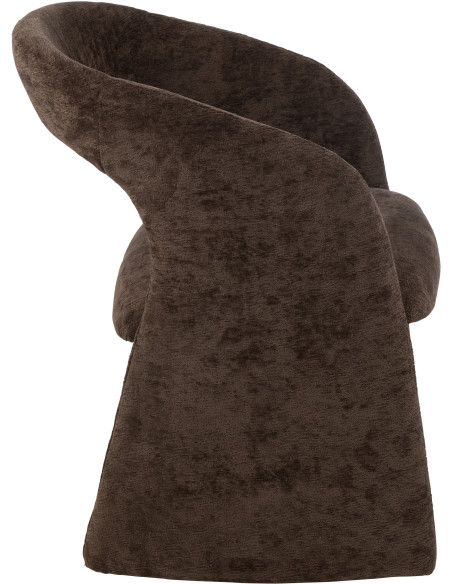 Fauteuil de table moderne en Tissu Marron foncé Anise - 3