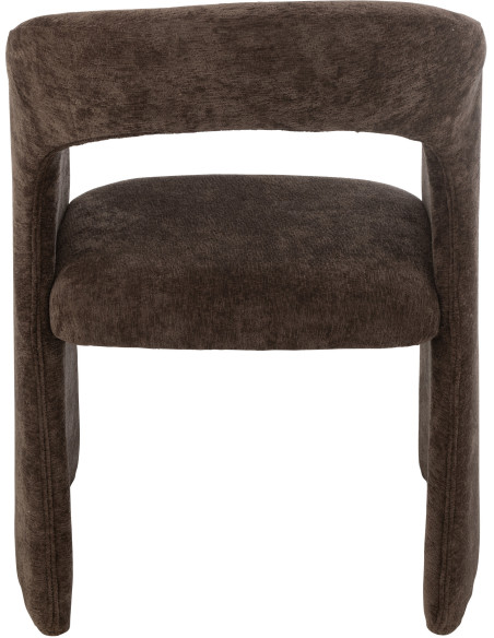 Fauteuil de table moderne en Tissu Marron foncé Anise - 4