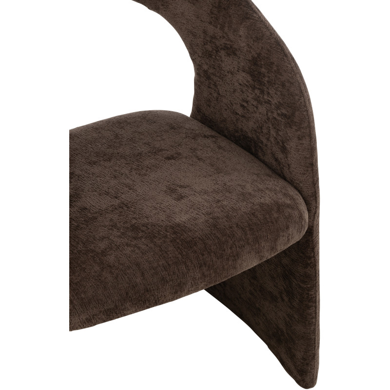 Fauteuil de table moderne en Tissu Marron foncé Anise - 6