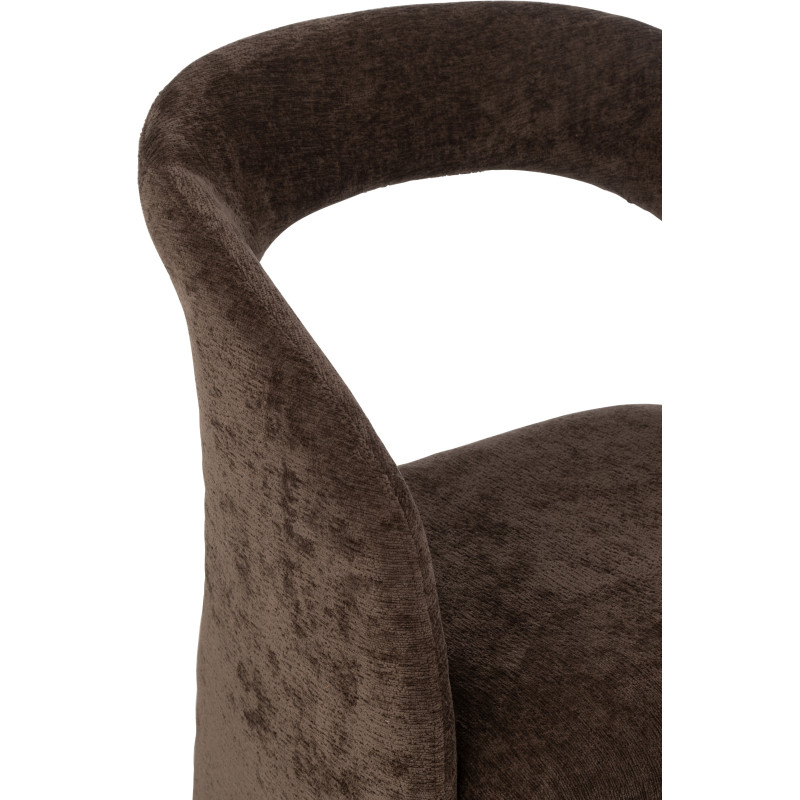 Fauteuil de table moderne en Tissu Marron foncé Anise - 7