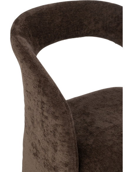 Fauteuil de table moderne en Tissu Marron foncé Anise - 7