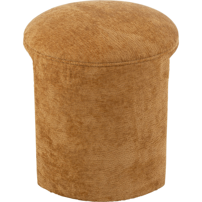 Tabouret original Rond en Tissu Jaune ocre Kynor - 4