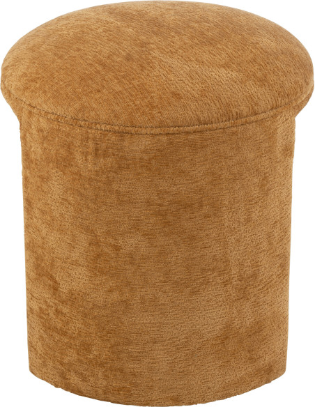 Tabouret original Rond en Tissu Jaune ocre Kynor - 4
