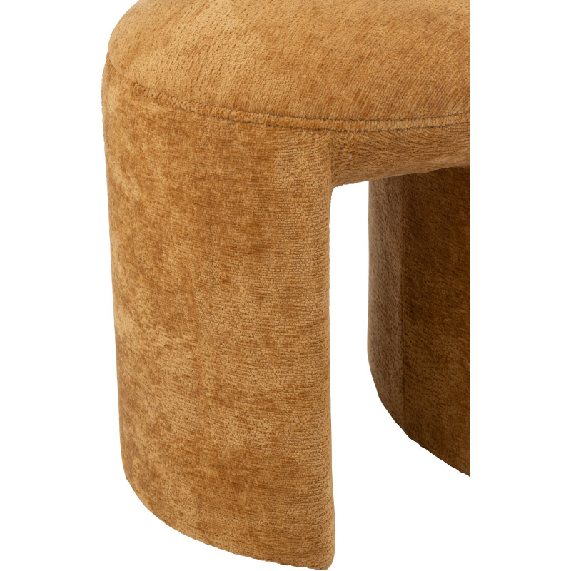 Tabouret original Rond en Tissu Jaune ocre Kynor - 5