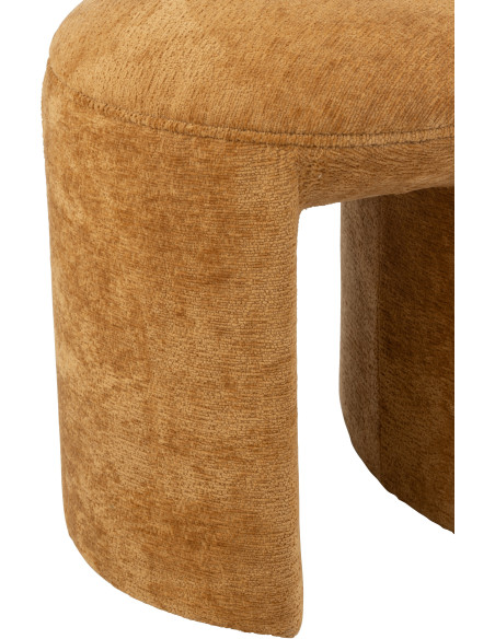 Tabouret original Rond en Tissu Jaune ocre Kynor - 5