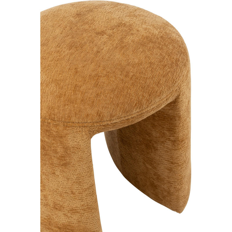 Tabouret original Rond en Tissu Jaune ocre Kynor - 6