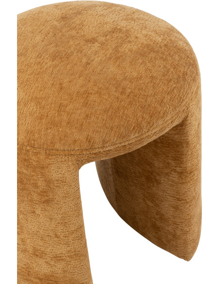 Tabouret original Rond en Tissu Jaune ocre Kynor - 6