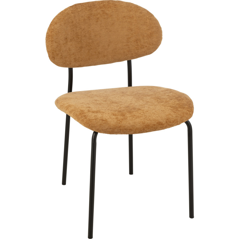 Chaise moderne en Tissu Jaune ocre Métal Noir Haldynia - 1