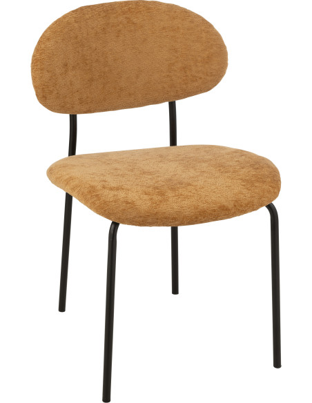 Chaise moderne en Tissu Jaune ocre Métal Noir Haldynia - 1