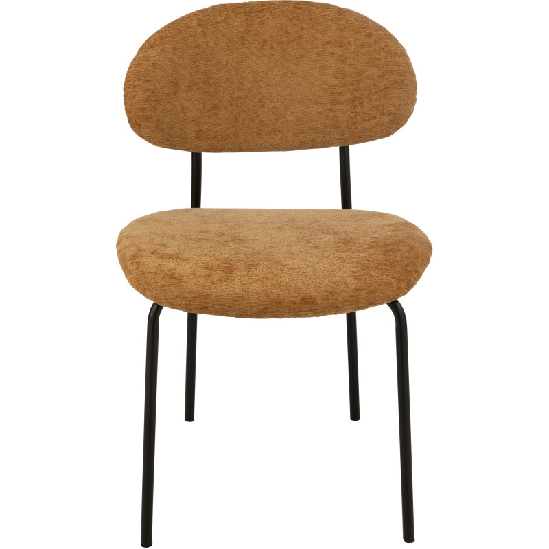 Chaise moderne en Tissu Jaune ocre Métal Noir Haldynia - 2