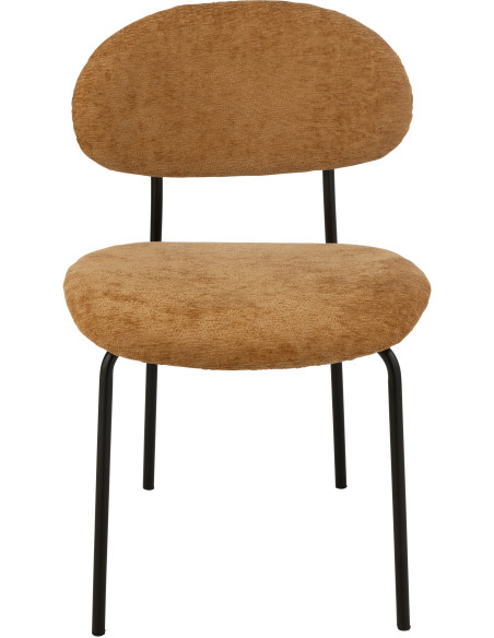 Chaise moderne en Tissu Jaune ocre Métal Noir Haldynia - 2