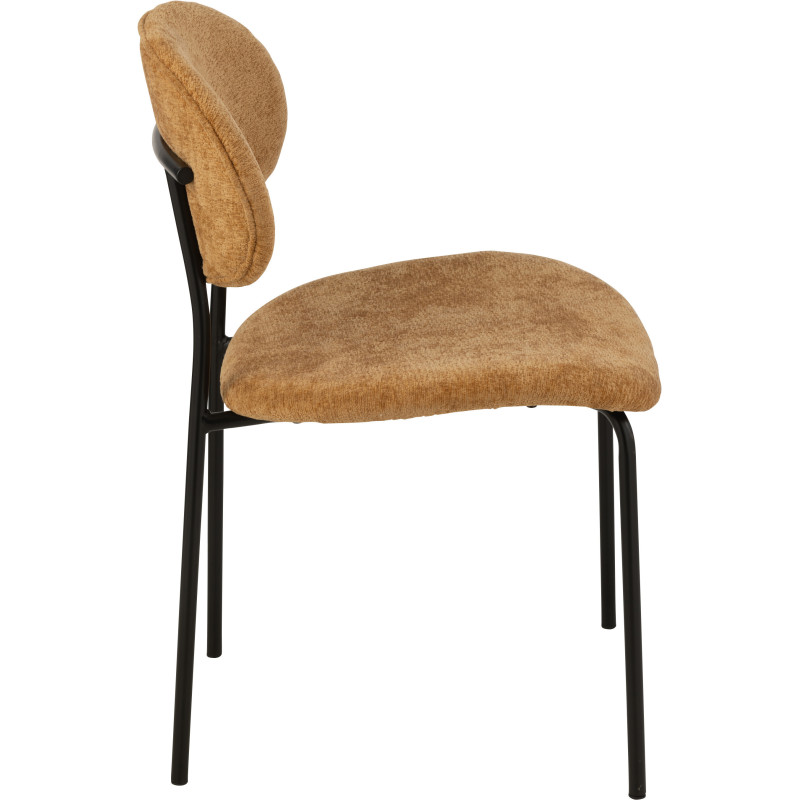 Chaise moderne en Tissu Jaune ocre Métal Noir Haldynia - 3