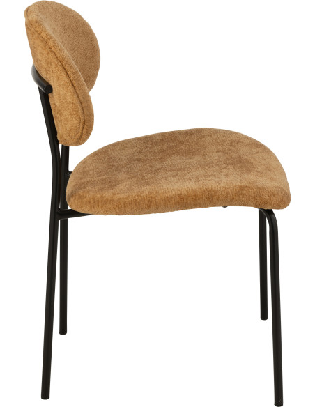 Chaise moderne en Tissu Jaune ocre Métal Noir Haldynia - 3