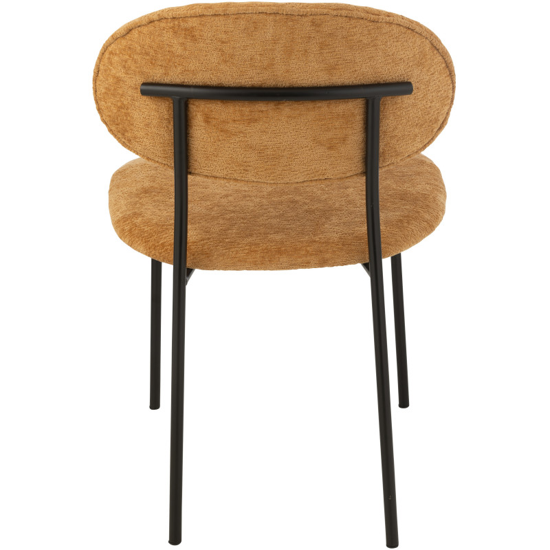 Chaise moderne en Tissu Jaune ocre Métal Noir Haldynia - 4