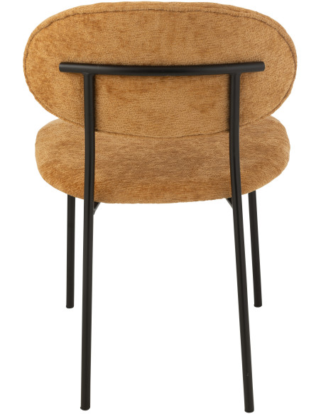 Chaise moderne en Tissu Jaune ocre Métal Noir Haldynia - 4