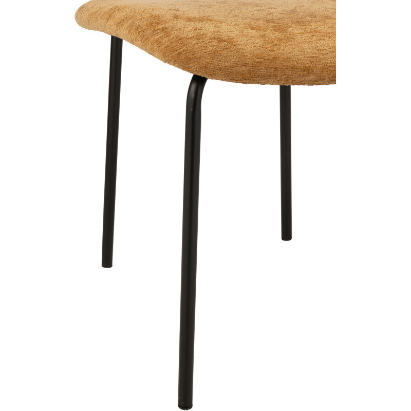Chaise moderne en Tissu Jaune ocre Métal Noir Haldynia - 5