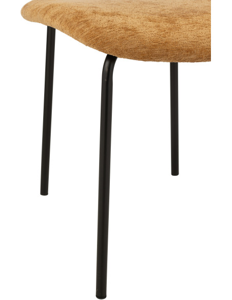 Chaise moderne en Tissu Jaune ocre Métal Noir Haldynia - 5