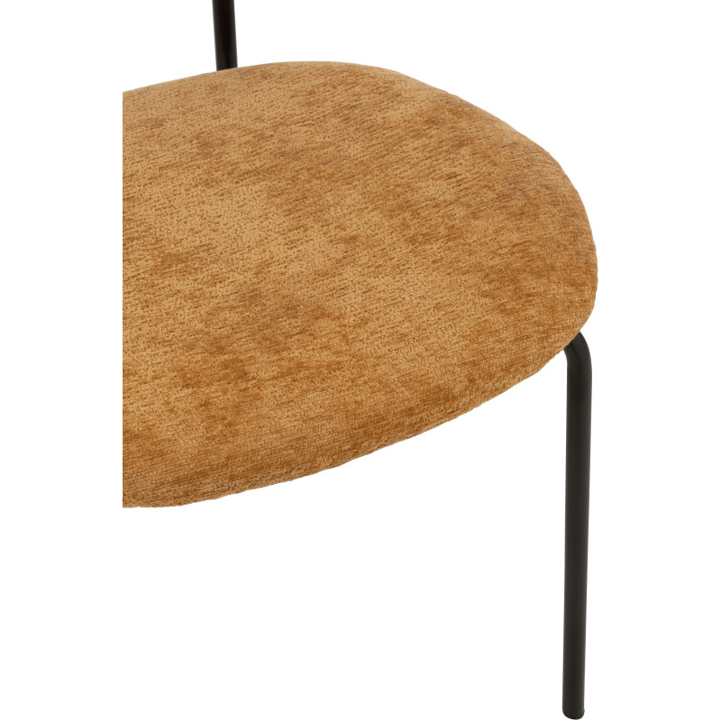 Chaise moderne en Tissu Jaune ocre Métal Noir Haldynia - 6