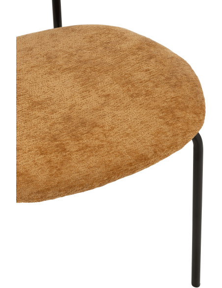 Chaise moderne en Tissu Jaune ocre Métal Noir Haldynia - 6