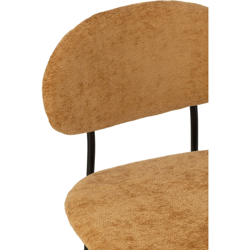 Chaise moderne en Tissu Jaune ocre Métal Noir Haldynia - 7