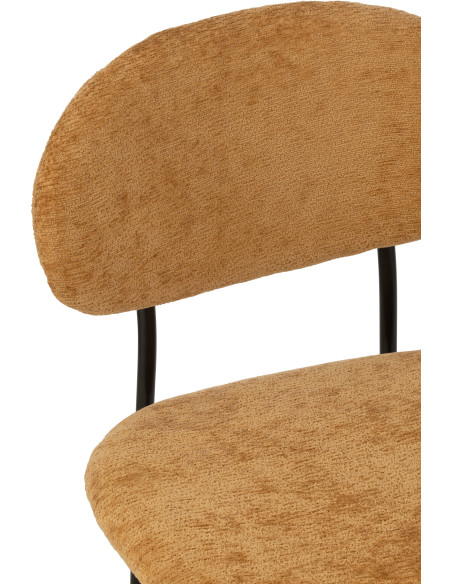 Chaise moderne en Tissu Jaune ocre Métal Noir Haldynia - 7