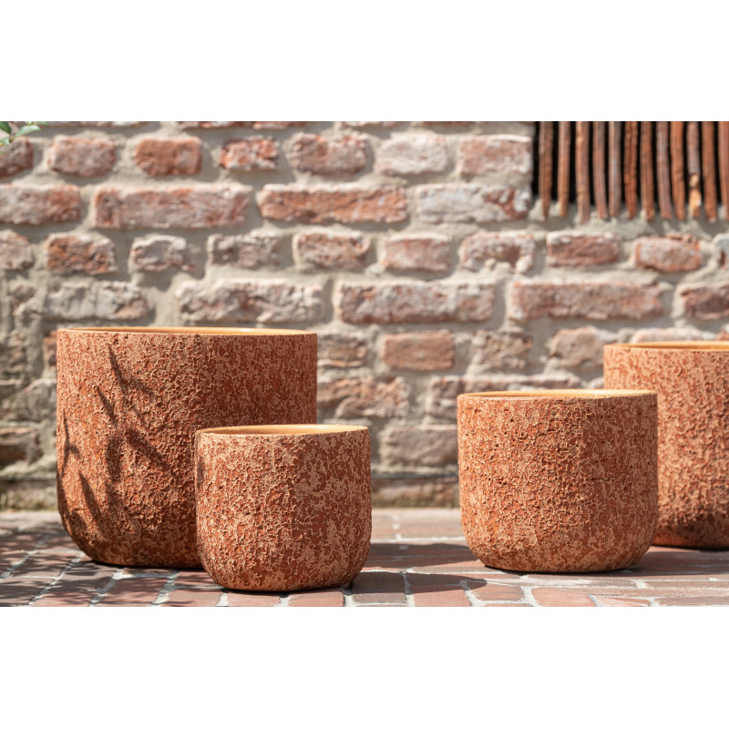 Cache-pot en Céramique Terracotta Mado Diamètre 22 cm Effet rugueux - 2