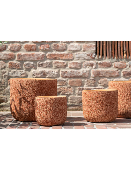 Cache-pot en Céramique Terracotta Mado Diamètre 22 cm Effet rugueux - 2