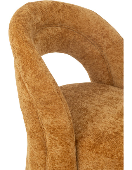 Fauteuil de table moderne en Tissu Jaune ocre Anise - 8
