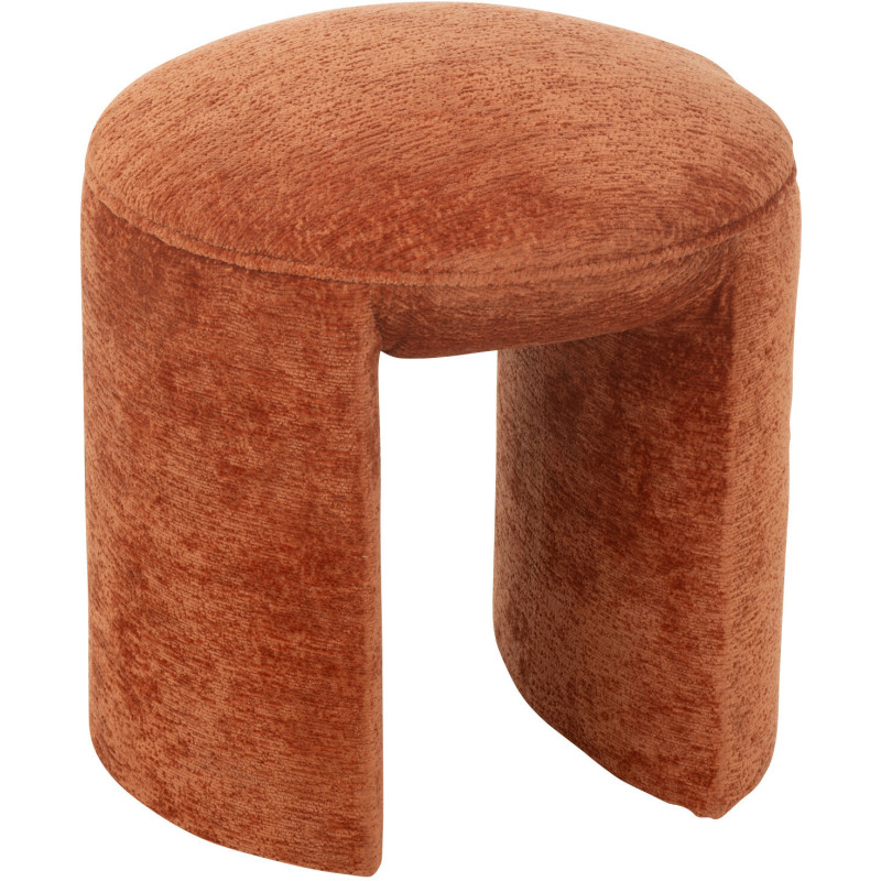 Tabouret original Rond en Tissu Terracotta Kynor - 1