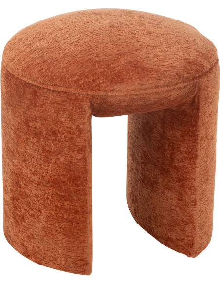 Tabouret original Rond en Tissu Terracotta Kynor - 1