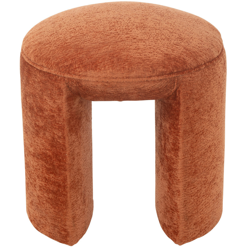 Tabouret original Rond en Tissu Terracotta Kynor - 2