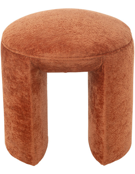 Tabouret original Rond en Tissu Terracotta Kynor - 2