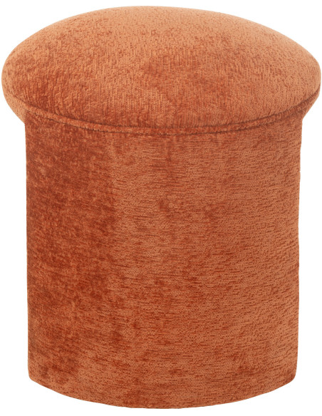 Tabouret original Rond en Tissu Terracotta Kynor - 3
