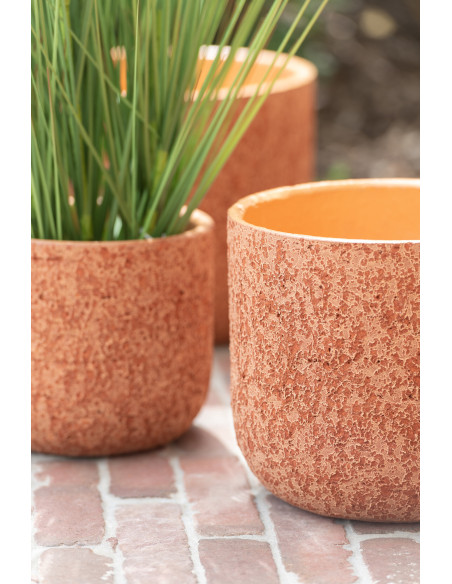 Cache-pot en Céramique Terracotta Mado Diamètre 22 cm Effet rugueux - 3