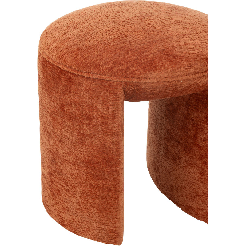Tabouret original Rond en Tissu Terracotta Kynor - 4