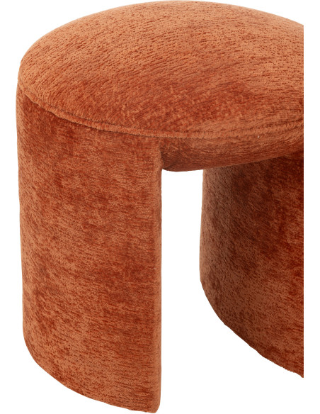 Tabouret original Rond en Tissu Terracotta Kynor - 4